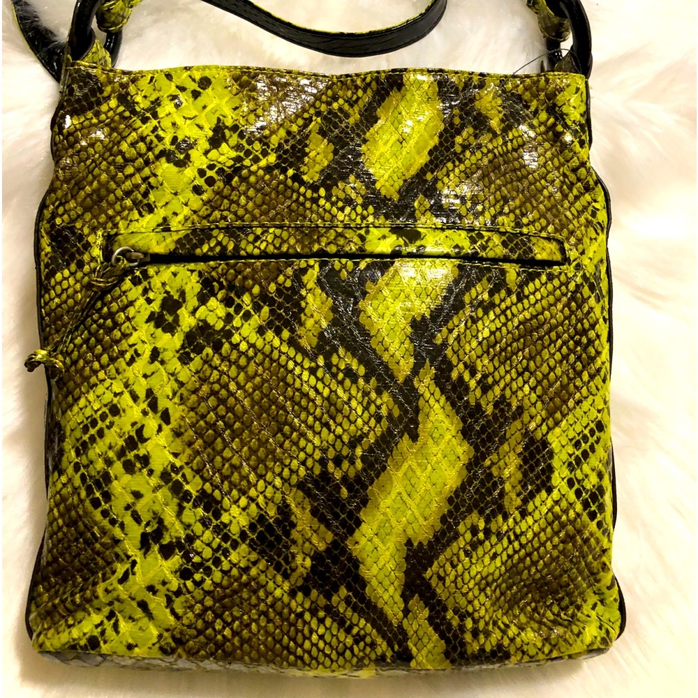 Women Falchi by Falchi Soft Vinyl Snakes Skin Crossbody Purse